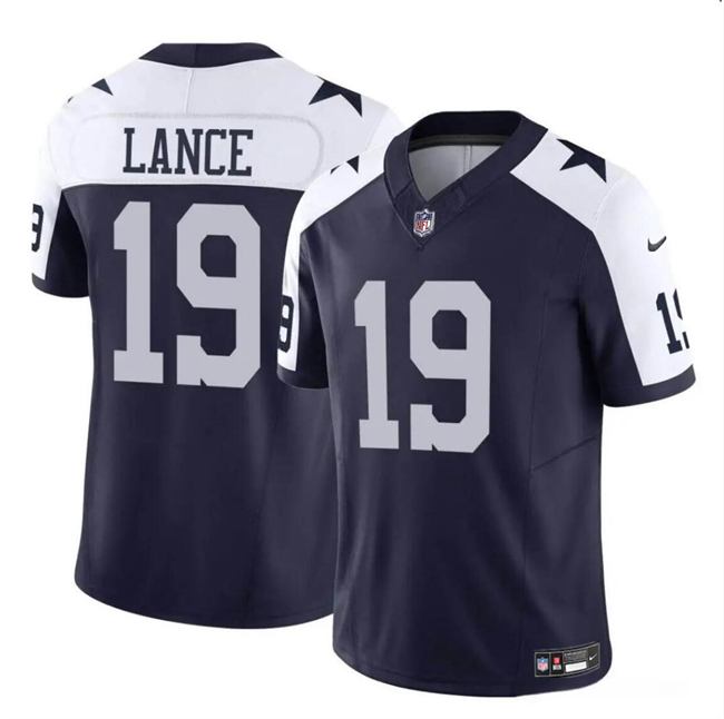 Youth Dallas Cowboys #19 Trey Lance Navy/White 2023 F.U.S.E Vapor Untouchable Limited Stitched Football Jersey